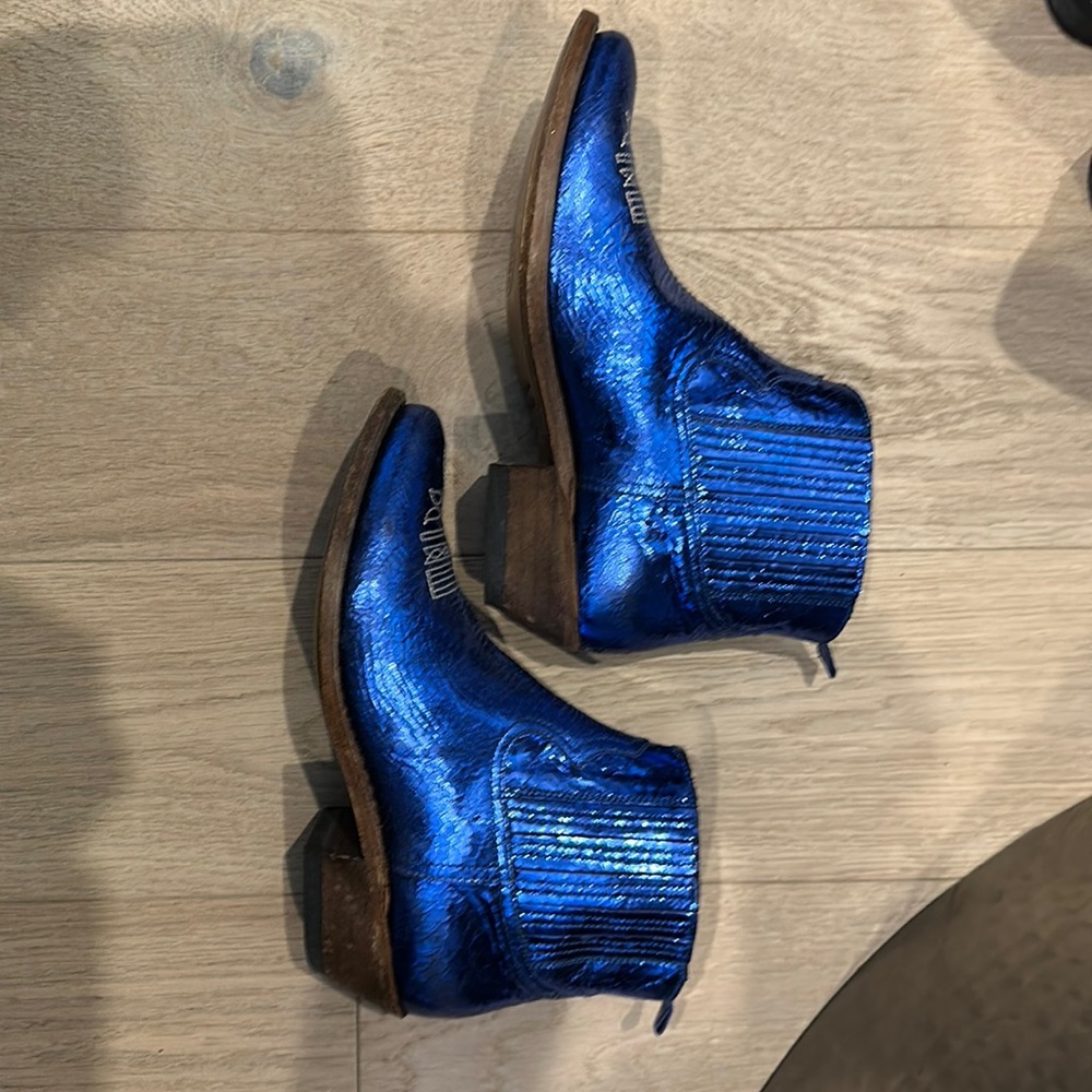 Golden Goose Crosby Crackled Metallic Leather Western Boots